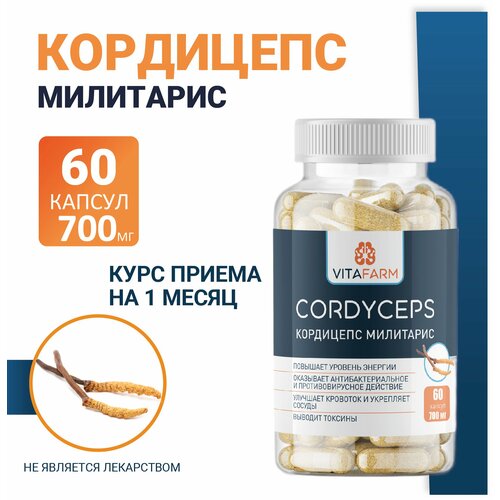 Кордицепс милитарис (Cordyceps militaris) капсулы 60 шт/ 700 мг фотография