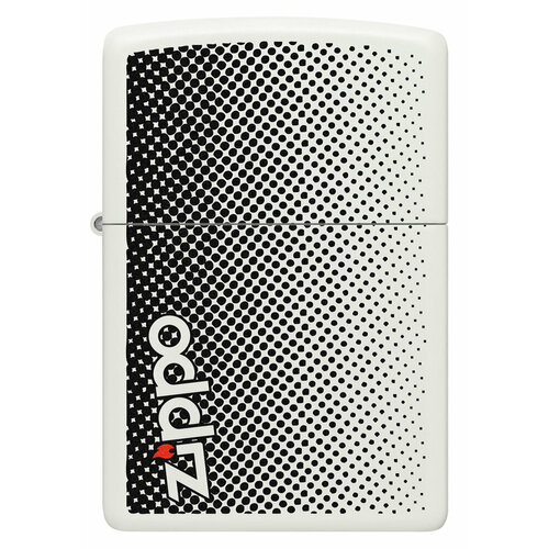 Оригинальная бензиновая зажигалка ZIPPO Classic 29689 с покрытием White Matte - Логотип ZIPPO фотография