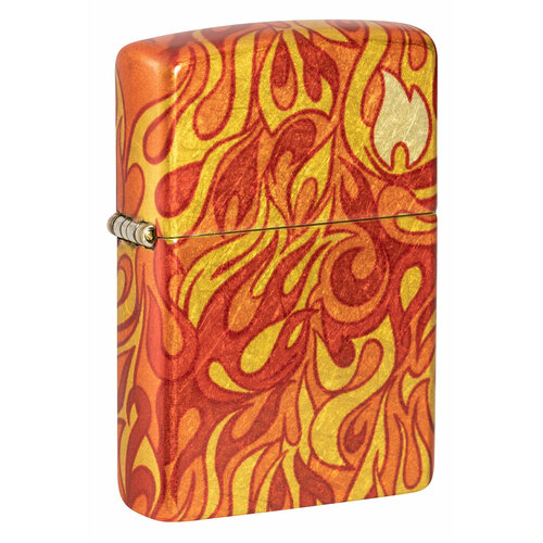 Зажигалка ZIPPO Fire с покрытием 540 Tumbled Brass, латунь/сталь, разноцветная, 38x13x57 мм фотография