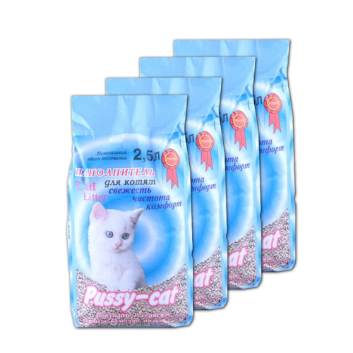 Наполнитель PUSSY-CAT Cat Litter Oceanic впитывающий цеолитовый для котят (2,5 л/1,5 кг) 4 шт фотография