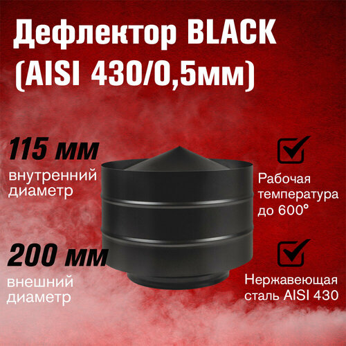 Дефлектор BLACK (AISI 430/0,5мм) (115х200) фотография