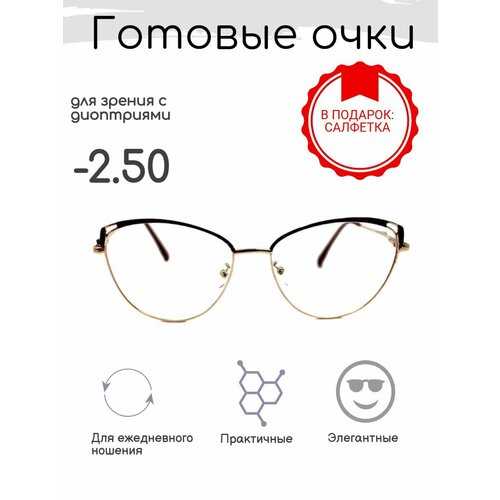 Готовые очки для зрения -2.50 , корригирующие с диоптриями фотография