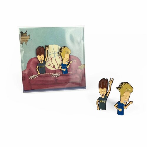 Значок металлический / Little Pins / Beavis & Butthead / Мультики / Мемы / Сериалы / фотография