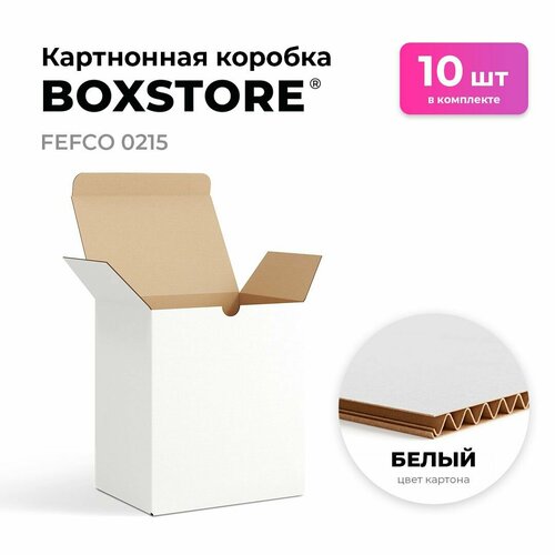 Самосборные картонные коробки BOXSTORE 0215 T24E МГК цвет: белый/бурый - 10 шт. внутренний размер 17x15x28 см 17х15х28 см упаковка: коробка фотография