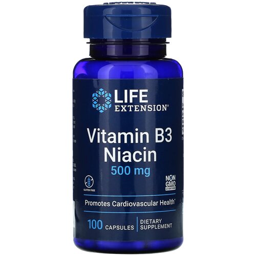 Капсулы Life Extension Vitamin B3 Niacin, 90 г, 500 мг, 100 шт. фотография