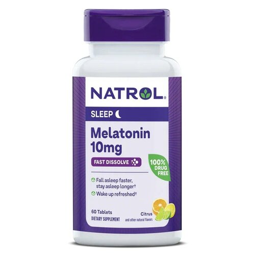 Melatonin Fast Dissolve таб., 10 мг, 50 г, 60 шт., цитрусовый фотография