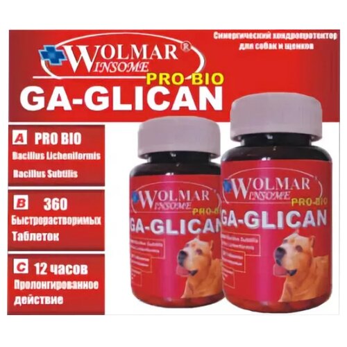 Кормовая добавка Wolmar Winsome Pro Bio Ga-Glican, флакон , 360 таб. фотография