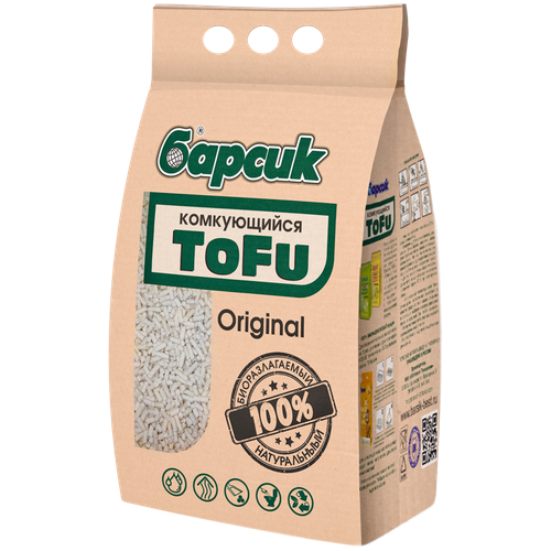 Комкующийся наполнитель Барсик TOFU Original, 4.5л, 1 шт. фотография