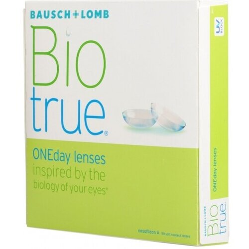 Контактные линзы Bausch & Lomb Biotrue ONEday, 90 шт., R 8,6, D -1,25, 1 уп. фотография