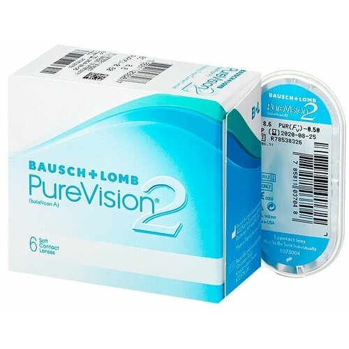 Контактные линзы Bausch & Lomb PureVision 2 HD., 6 шт., R 8,6, D -3,5 фотография