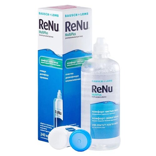 Раствор Bausch & Lomb Renu MultiPlus, с контейнером, 240 мл, 1 шт. фотография