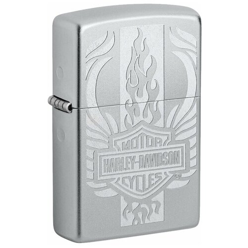 Оригинальная бензиновая зажигалка ZIPPO Classic 49660 Harley-Davidson® c покрытием Satin Chrome™ - Harley-Davidson фотография