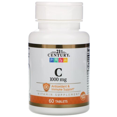 Таблетки 21st Century Vitamin C 1000 мг, 0.2 г, 235 мл, 1000 мг, 60 шт. фотография