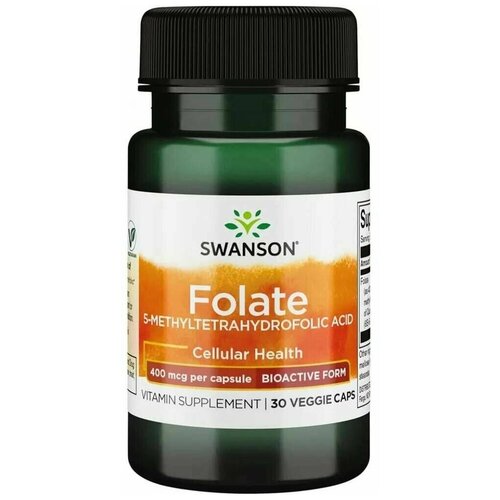 Фолиевая кислота 400 мкг SWANSON Folate 400 mcg - 30 капсул фотография