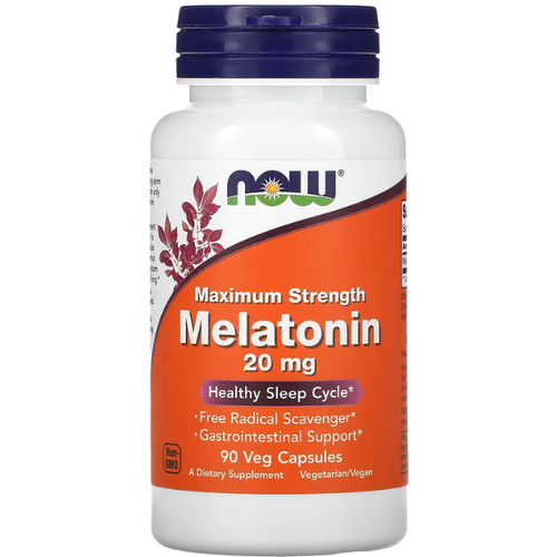 Капсулы NOW Melatonin 20 mg 90 veg caps фотография