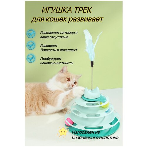 Игрушки трек для кошек с перьями фотография