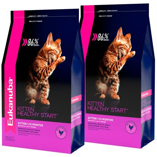 фотография EUKANUBA KITTEN HEALTHY START для котят с птицей (5 + 5 кг), купить за 9762 р