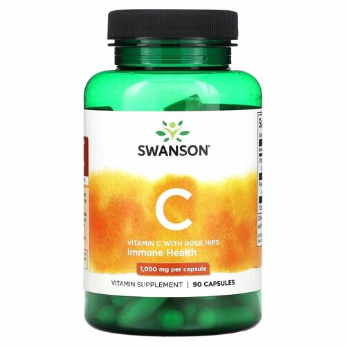 Swanson Vitamin C Rose Hips 1000mg 90 caps/ Витамин С с шиповником фотография