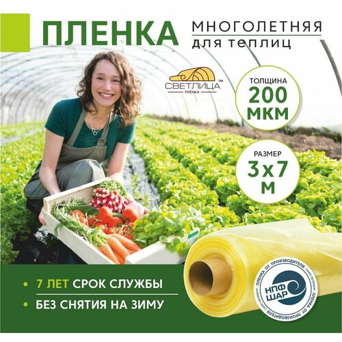 Пленка для теплиц и парников Светлица 3x7 м, 200 мкм, парниковая, многолетняя фотография