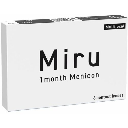 Контактные линзы Menicon Miru 1month Multifocal, 6 шт., R 8,6, D -11, ADD: низкая, прозрачный, 1 уп. фотография