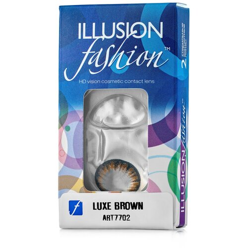 Контактные линзы ILLUSION Fashion Luxe, 2 шт., R 8,6, D -0,5, brown фотография