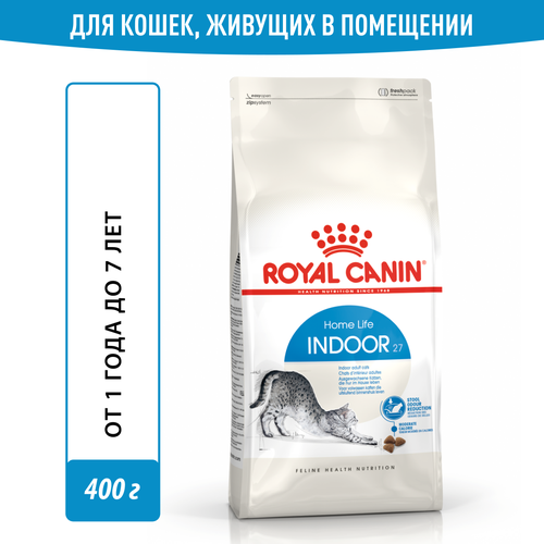 Корм для кошек Royal Canin Indoor 27 (Индор 27) Корм сухой сбалансированный для взрослых кошек, живущих в помещении, 0,4 кг фотография