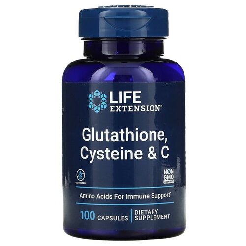 Капсулы Life Extension Glutathione Cysteine & C, 160 г, 100 шт. фотография