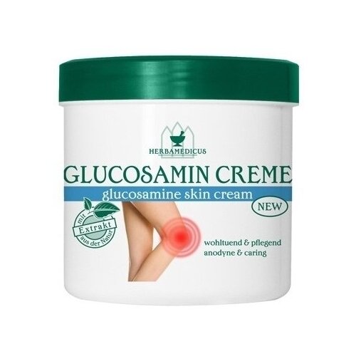 Herbamedicus (Хербамедикус), бальзам с глюкозамином для суставов Glucosamine Cream, 250 мл, крем для суставов для снятия отеков и воспалений. фотография