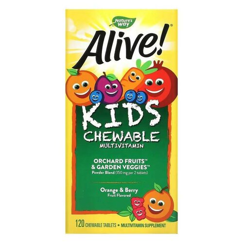 Таблетки Nature's Way Alive! Kids chewable multivitamin, 250 г, 120 шт. фотография