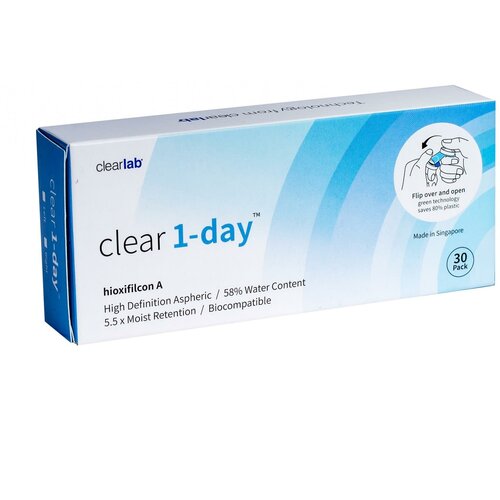 Контактные линзы Clearlab Clear 1-day, 30 шт., R 8,7, D +4,5, прозрачный, 1 уп. фотография