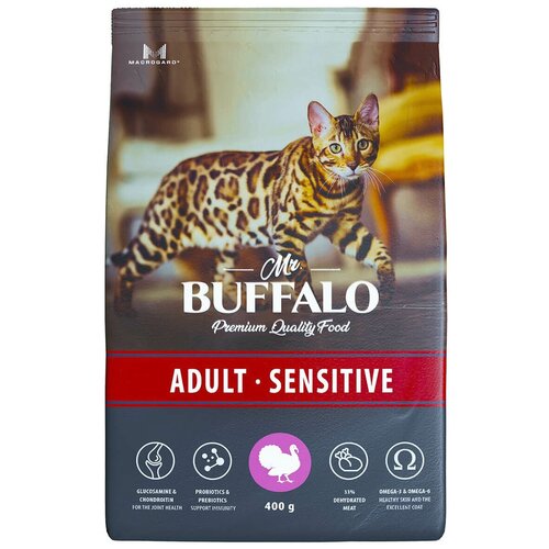 Корм Mr.Buffalo ADULT SENSITIVE 0,4кг (индейка) д/кошек фотография