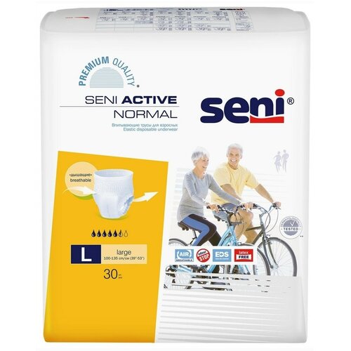 Трусы - подгузники впитывающие для взрослых Seni ACTIVE NORMAL large (обхват 100-135 см), 30 шт. фотография