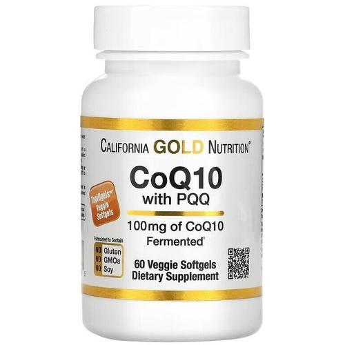 CoQ10 with PQQ (California Gold Nutrition) вег. капс., 60 г, 60 шт. фотография