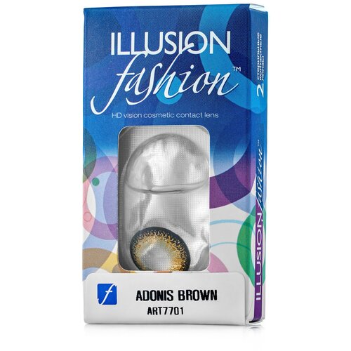 Контактные линзы ILLUSION Fashion Adonis, 2 шт., R 8,6, D 0, brown фотография