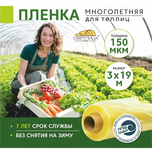 Пленка для теплиц и парников Светлица 3x19 м, 150 мкм, парниковая, многолетняя фотография