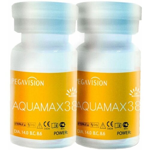 Контактные линзы Pegavision Aquamax 38, 2 шт., R 8,6, D -5, прозрачный, 1 уп. фотография