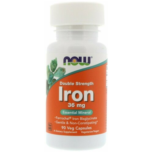 NOW Iron Chelate 36 mg 90 caps / Нау хелат железа 36 мг 90 капс фотография