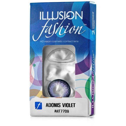 Контактные линзы ILLUSION Fashion Adonis, 2 шт., R 8,6, D 0, violet фотография