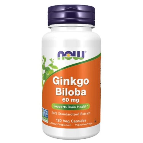 NOW Ginkgo Biloba 60 mg, 120 vcaps фотография