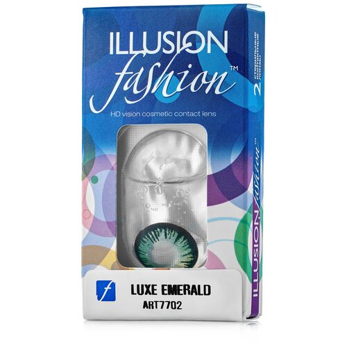 Контактные линзы ILLUSION Fashion Luxe, 2 шт., R 8,6, D -6, Emerald фотография