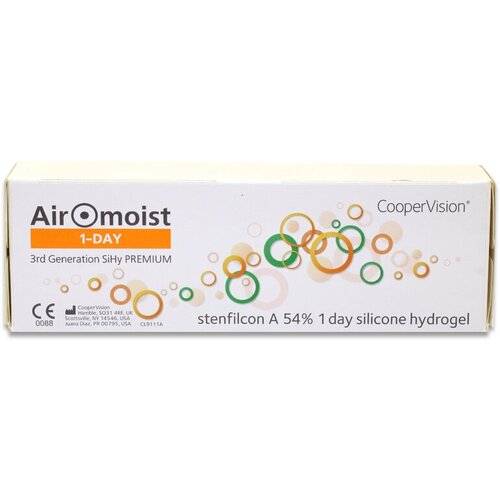 Контактные линзы CooperVision Airomoist 1 Day Premium, 30 шт., R 8,4, D +3 фотография