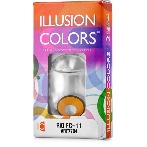 Контактные линзы ILLUSION Сolors Rio, 2 шт., R 8,6, D 0, fc-11 фотография