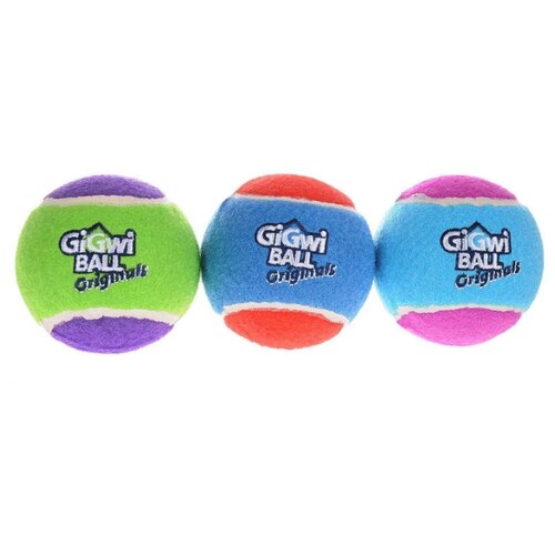 Мячик  для кошек   GiGwi GiGwi ball Original большой 3 шт (75337),  разноцветный, 3шт. фотография