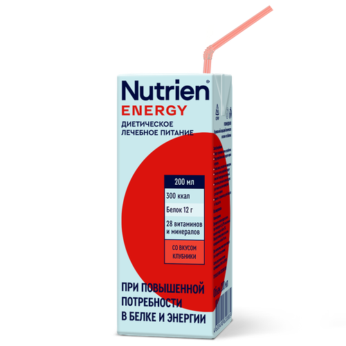 Nutrien Энергия, готовое к употреблению, 200 мл, клубника, 18 шт. фотография