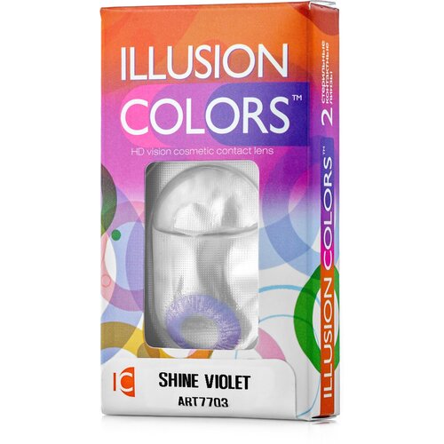 Контактные линзы ILLUSION Colors Shine, 2 шт., R 8,6, D -1, violet фотография