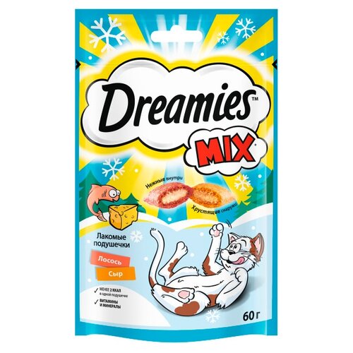 Лакомство для кошек  Dreamies Подушечки Mix, 60 г ассорти фотография