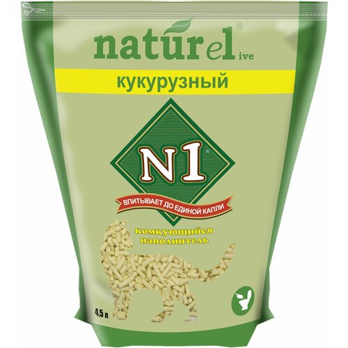 Наполнитель для кошачьего туалета №1 NATUReL Кукурузный комкующийся, 4,5 л фотография