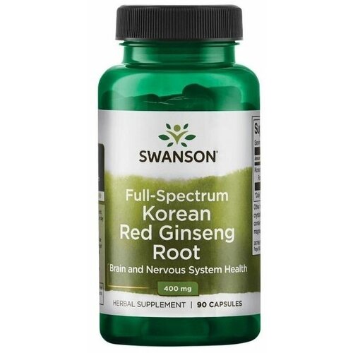 Swanson Full Spectrum Korean Red Ginseng Root (Полный спектр корейского красного корня женьшеня) 400 мг 90 капсул фотография