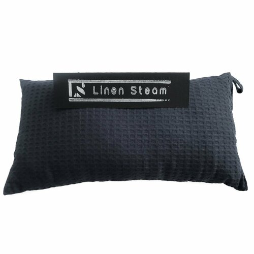 фотография Подушка для бани Linen Steam Дельфин (22х40 см, графит, 100% хлопок), купить за 1940 р