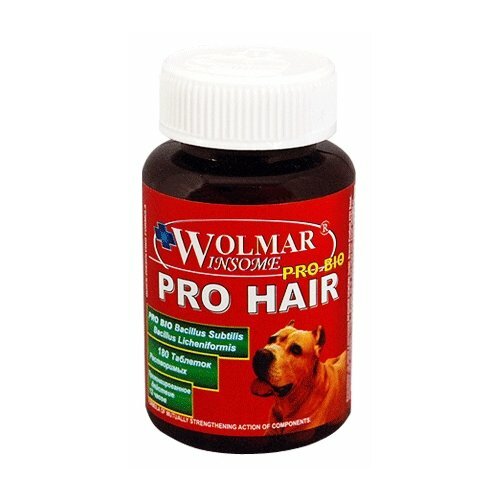 Wolmar Winsome Pro Bio Pro Hair для собак, флакон , 180 таб. фотография